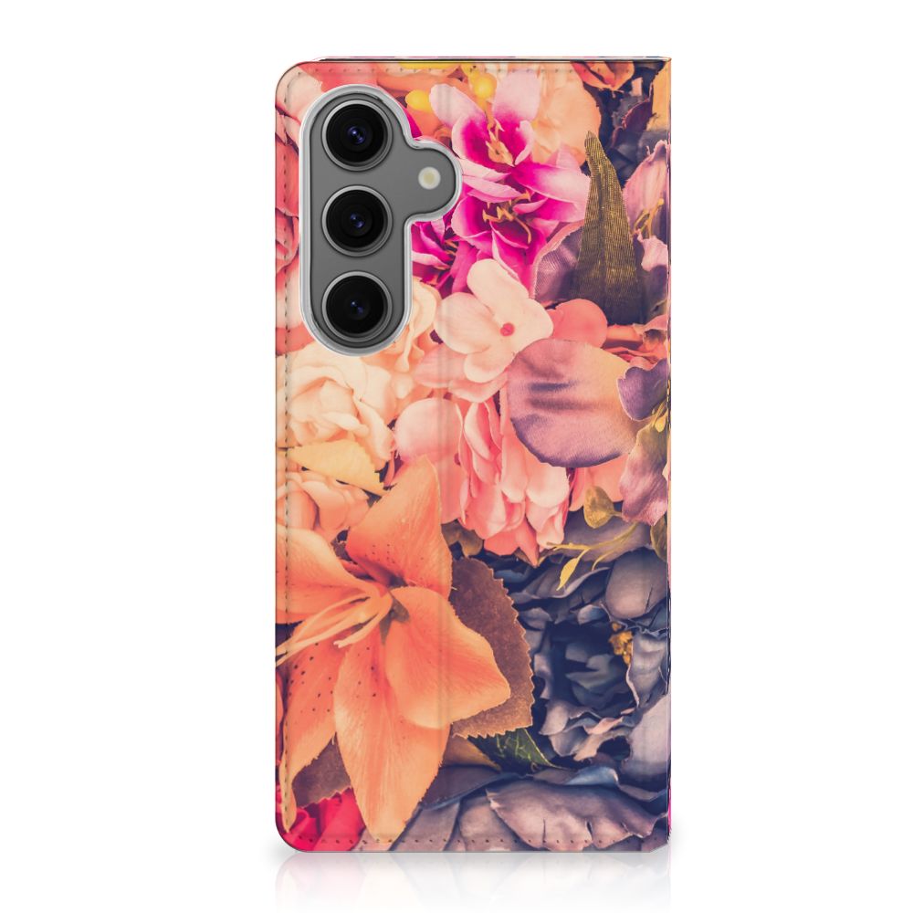 Samsung Galaxy S24FE Smart Cover Bosje Bloemen bloemen kleurrijk voorkant