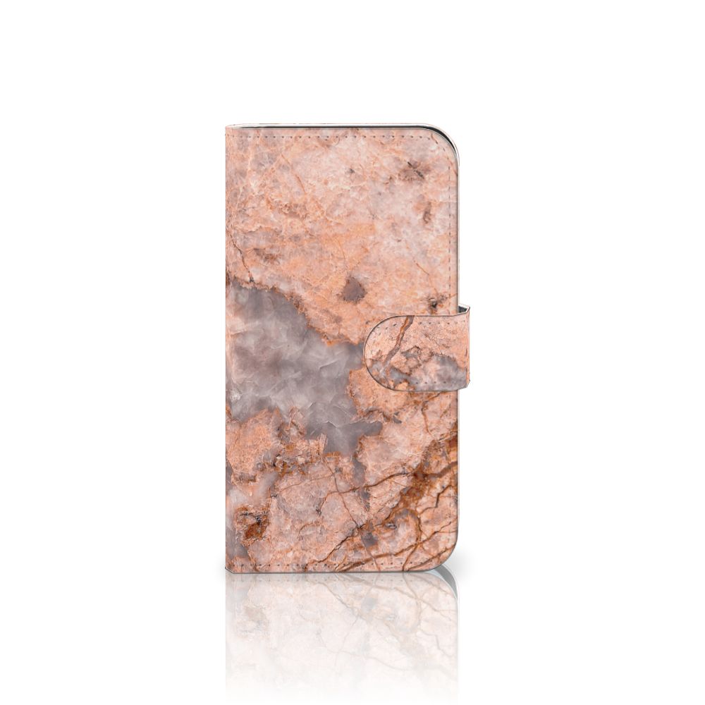 Samsung Galaxy S25 Bookcase Marmer Oranje bookcase marmer oranje aanzicht