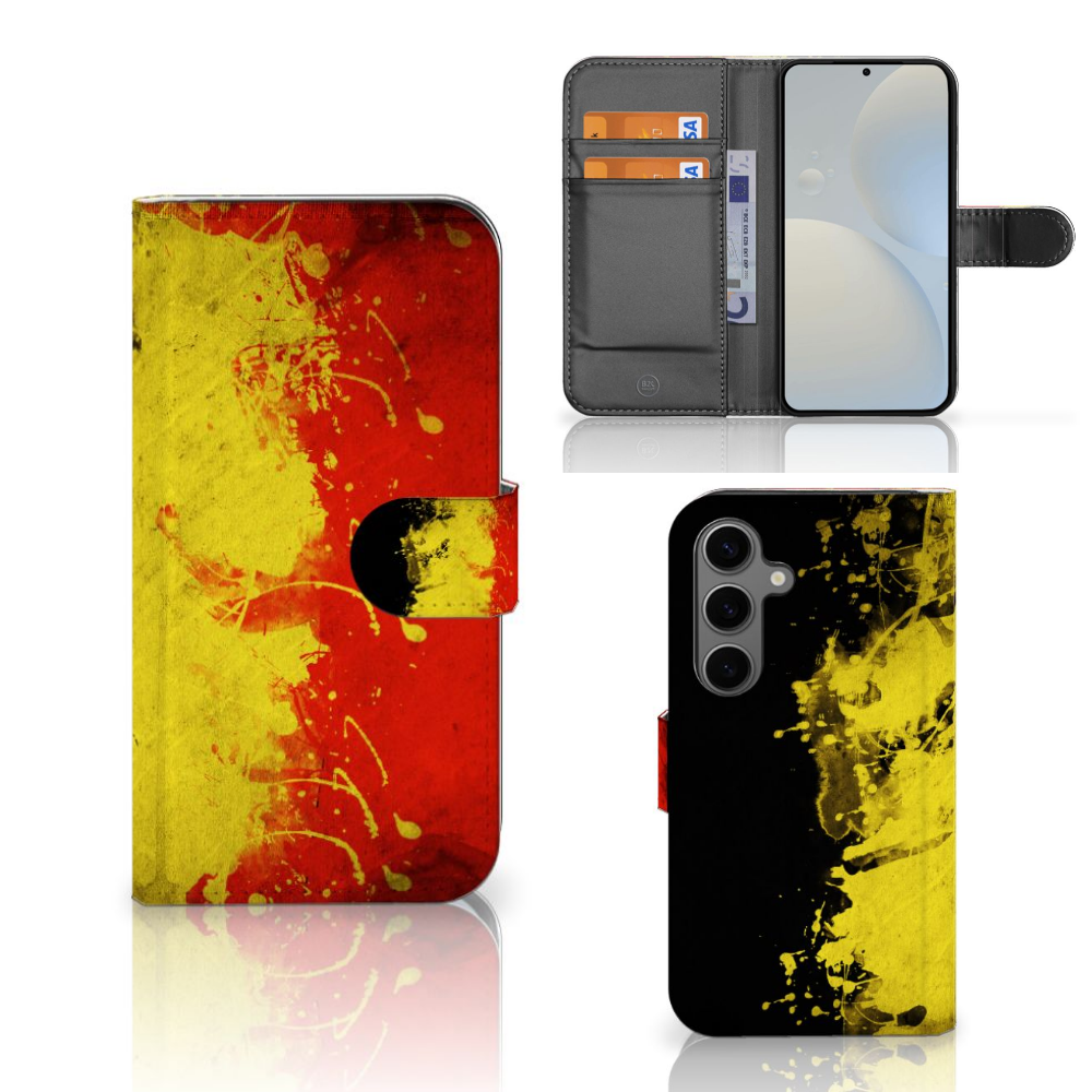 Samsung Galaxy S25 Bookstyle Case België design hoesje Belgische kleuren aanzicht