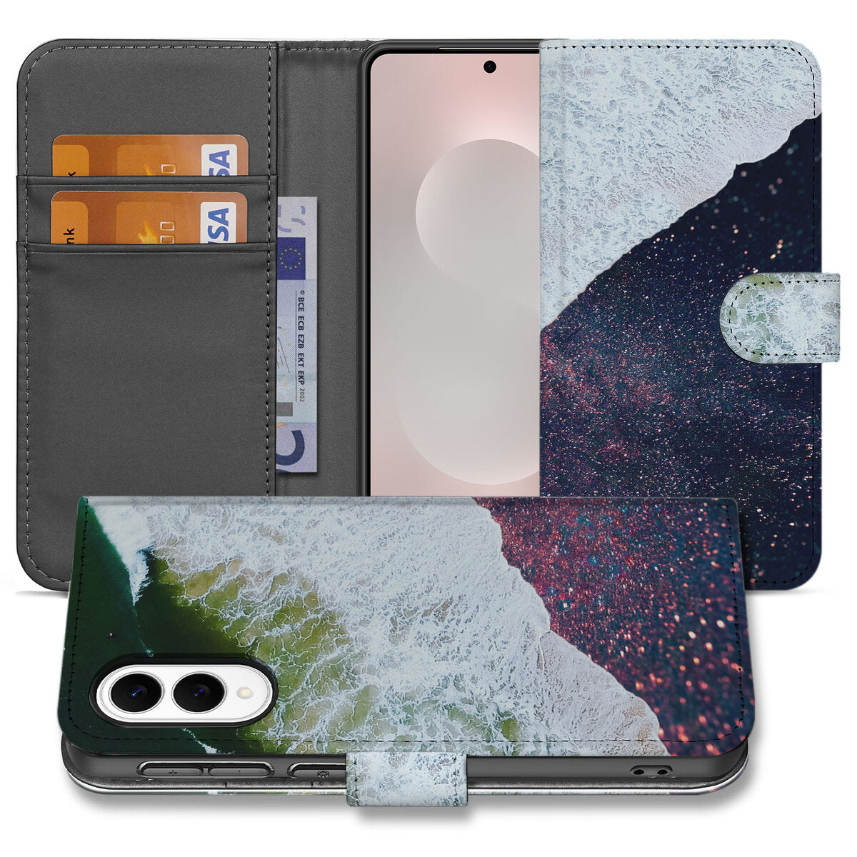 Samsung Galaxy S25 Edge Book Case Sea in Space book case hoesje aanzicht