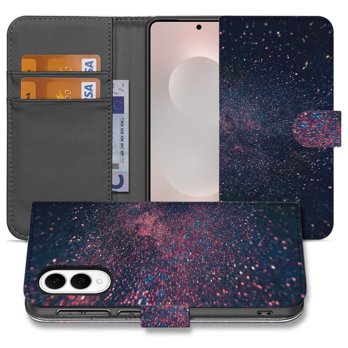 Samsung Galaxy S25 Edge Book Case Stars boek hoes sterren voorkant
