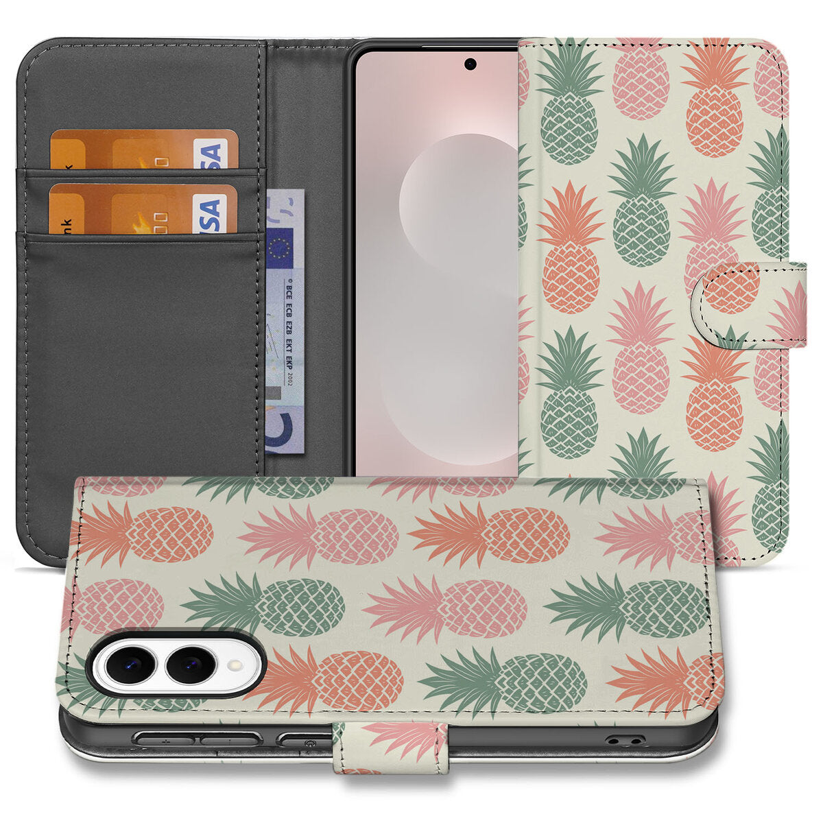 Samsung Galaxy S25 Edge Book Cover Ananas book cover ananas voorkant