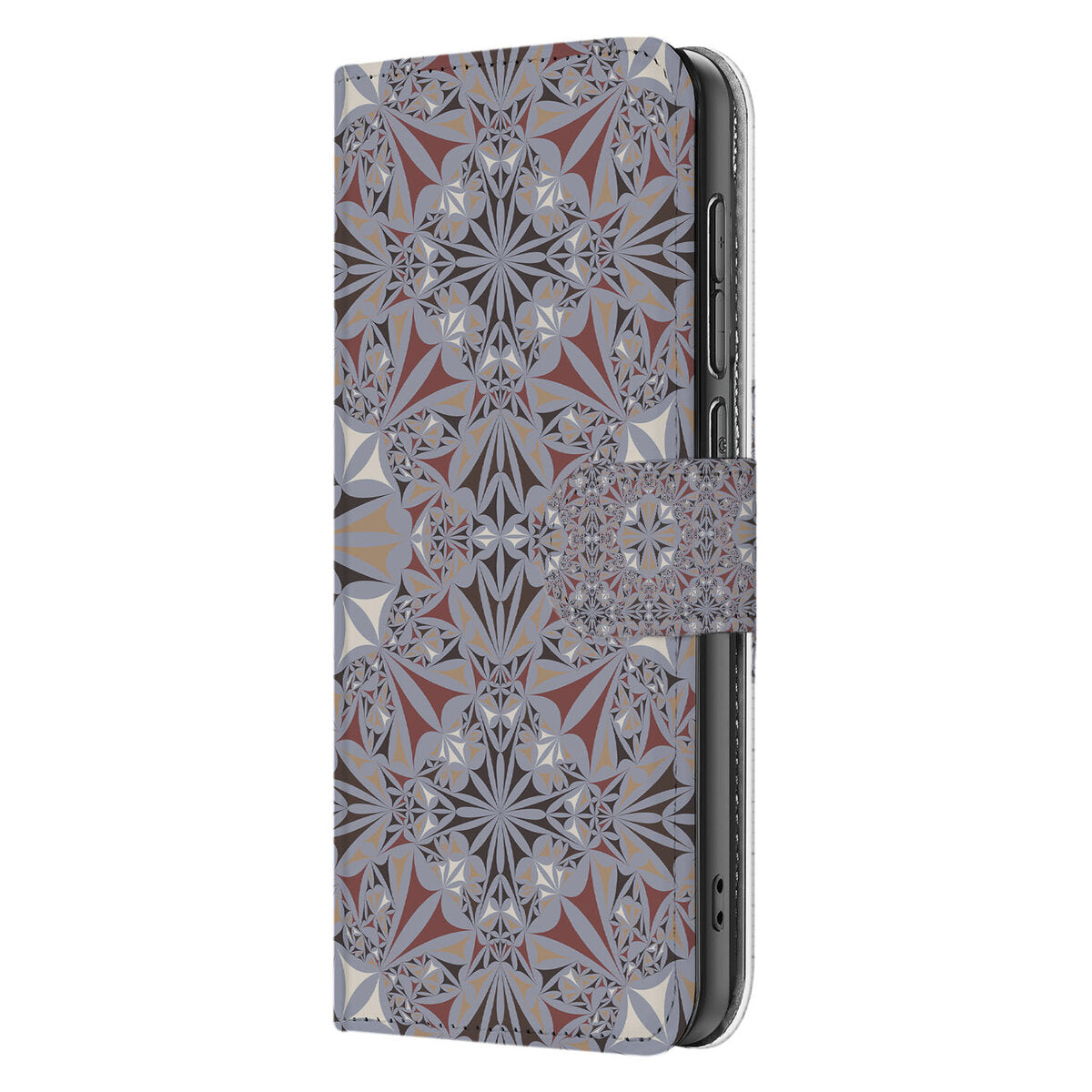 Samsung Galaxy S25 Edge Bookcase Flower Tiles bookcase flower tiles aanzicht