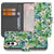 Samsung Galaxy S25 Edge Hoesje Orchidee Groen bookcase design bloemeneffect aanzicht