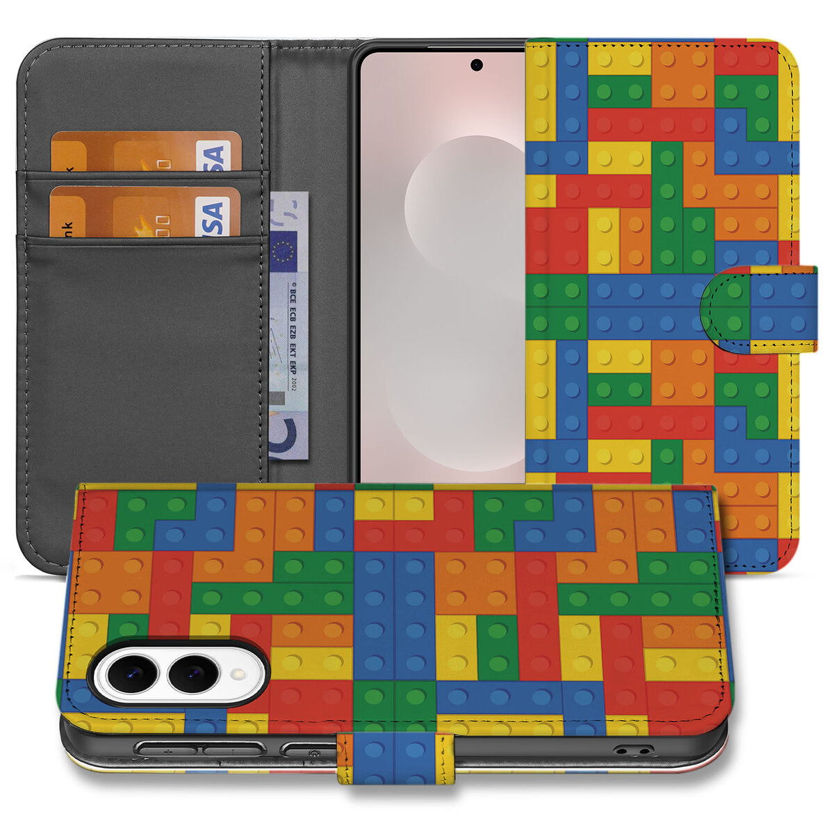 Samsung Galaxy S25 Edge Telefoon Hoesje Blokken blokken design vooraan