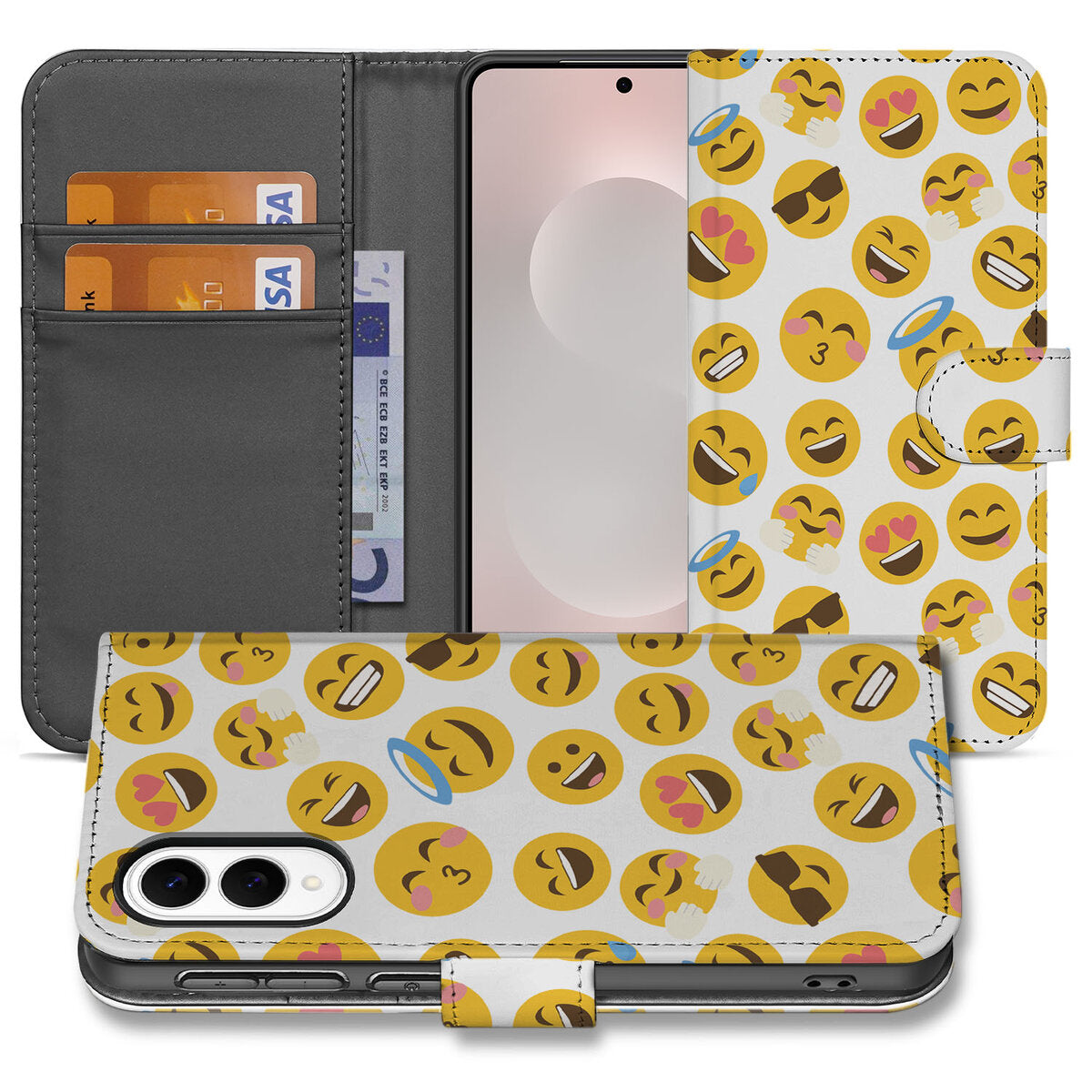 Samsung Galaxy S25 Edge Telefoon Hoesje Emoji design emoji aanzicht