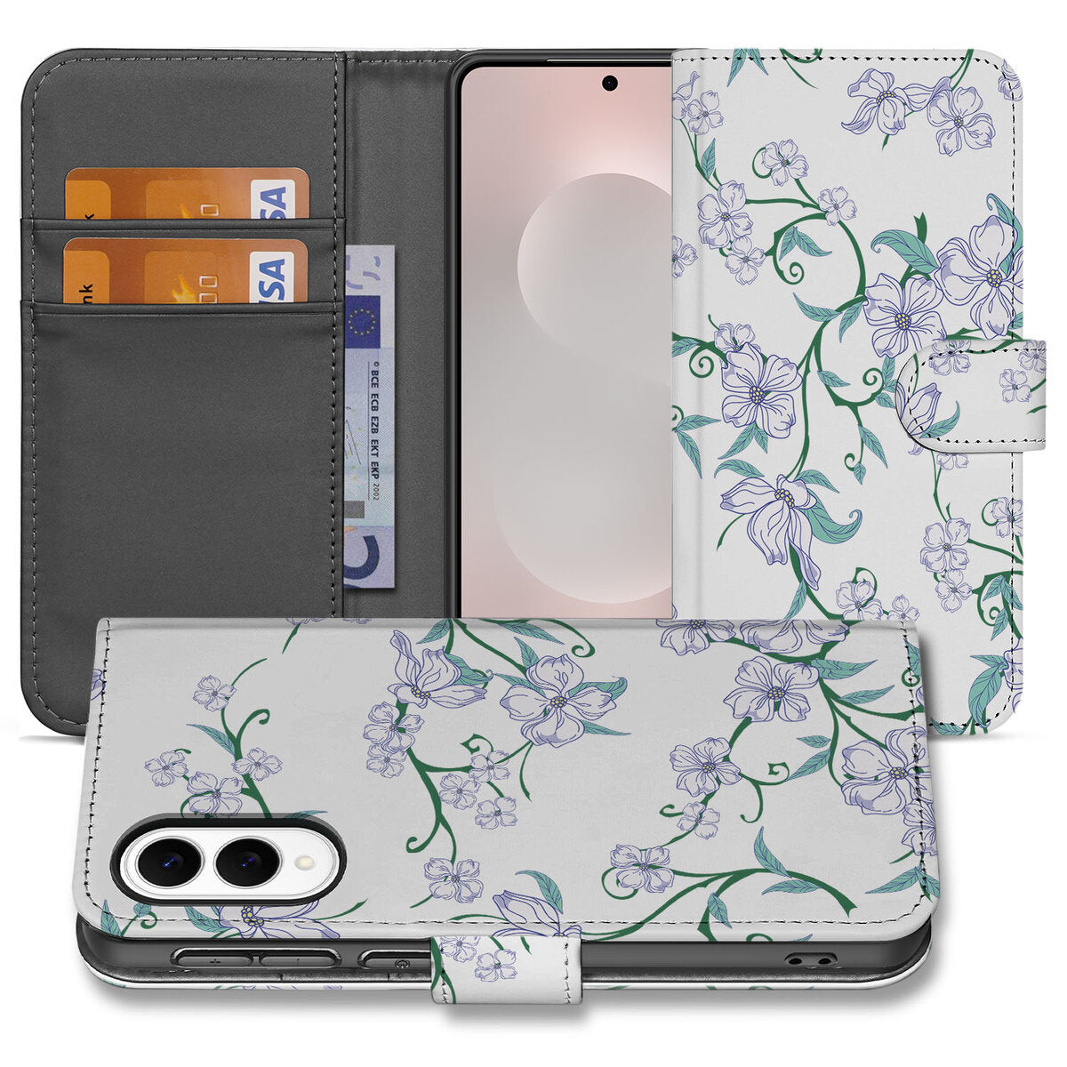 Samsung Galaxy S25 Edge Uniek Hoesje Blossom White hoesje bloem ontwerp vooraan