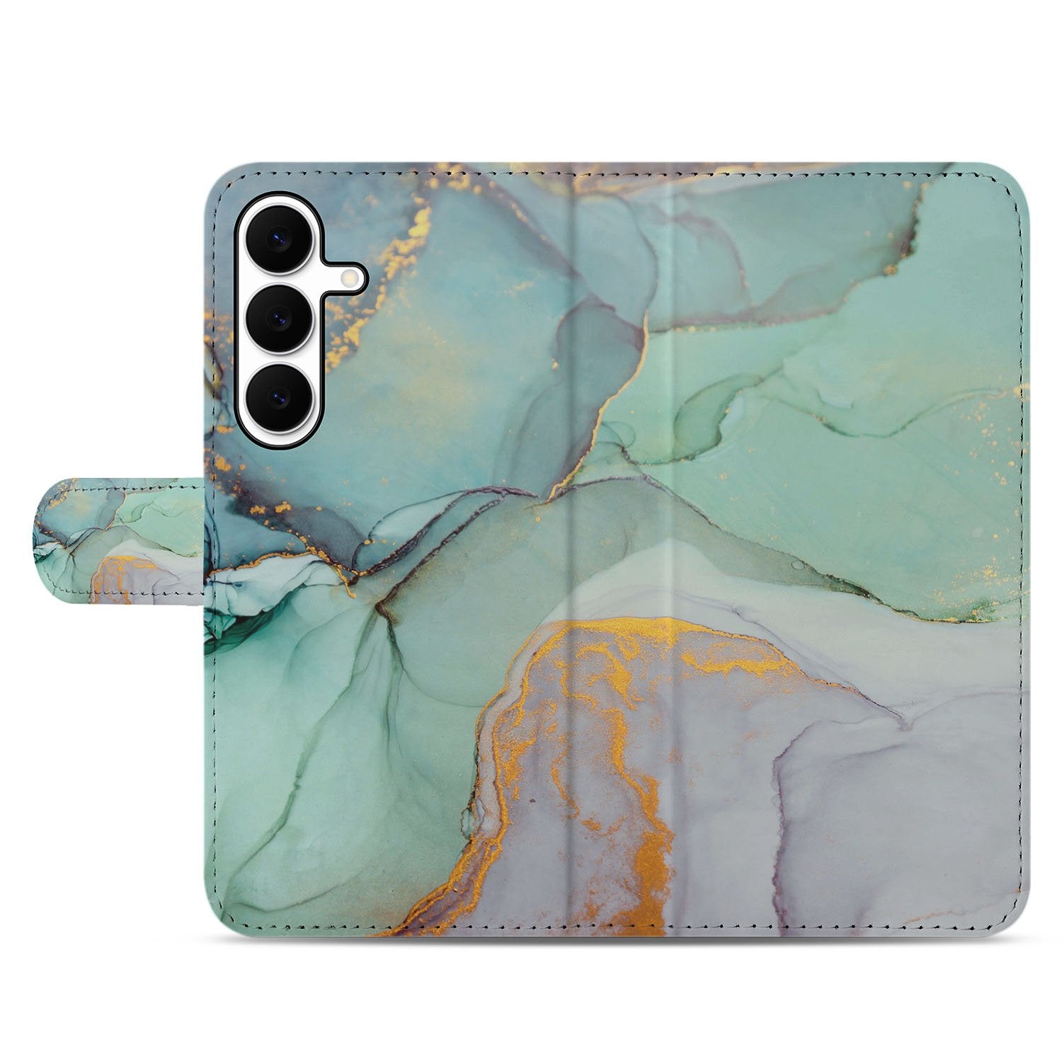 Samsung Galaxy S25 FE Hoesje Watercolor Mix PU-Leer Met 3 Pasjes Sluitlipje boekhoesje aquarel design voorkant