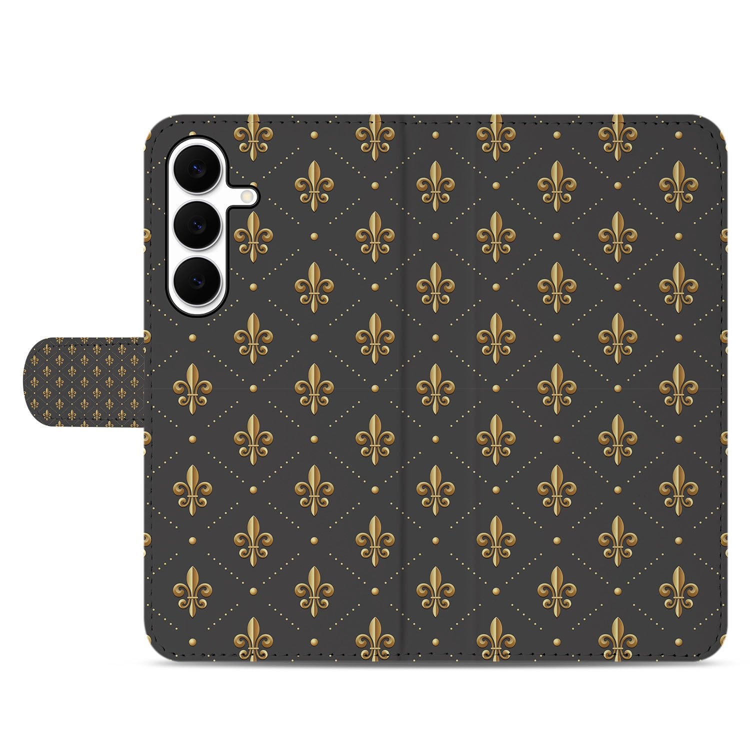 Samsung Galaxy S25 FE Telefoon Hoesje Franse Lelie book case Franse Lelie achteraanzicht
