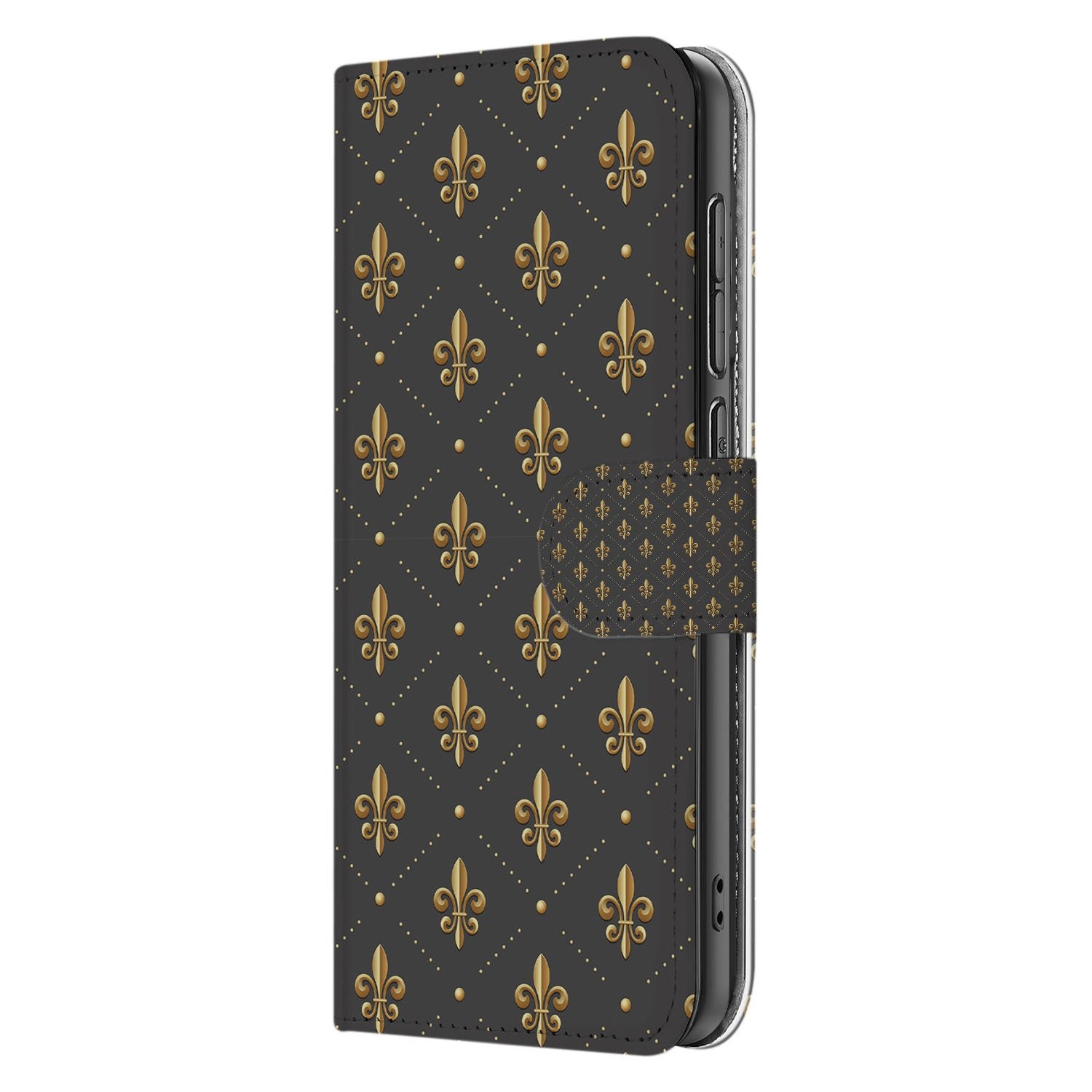Samsung Galaxy S25 FE Telefoon Hoesje Franse Lelie book case Franse Lelie design zijaanzicht
