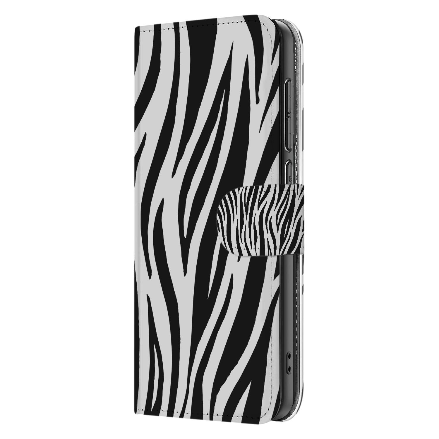 Samsung Galaxy S25 FE Telefoonhoesje met Pasjes Zebra telefoonhoesje zebra dessin zijaanzicht