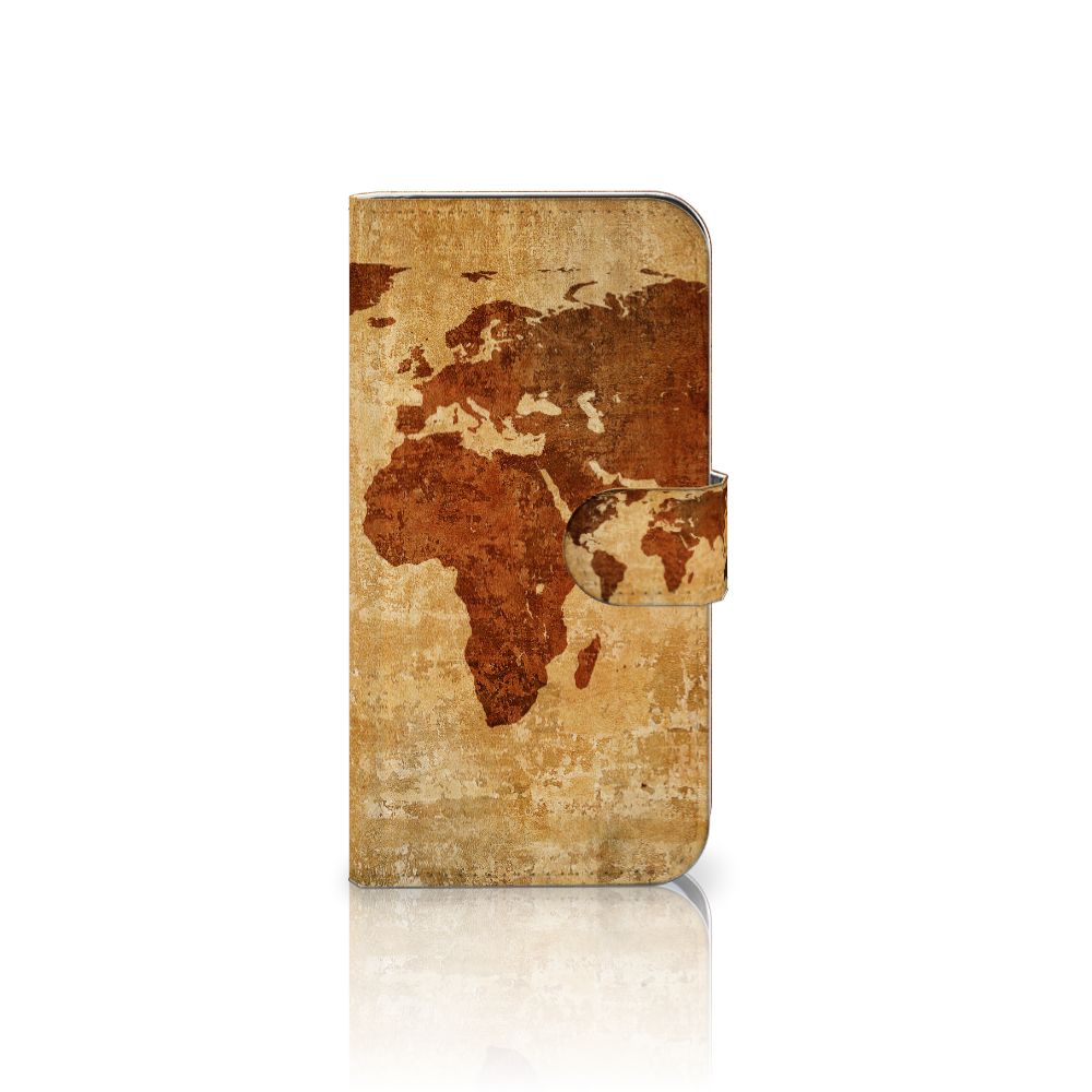 Samsung Galaxy S25 Flip Cover Wereldkaart ontwerp wereldkaart voorkant