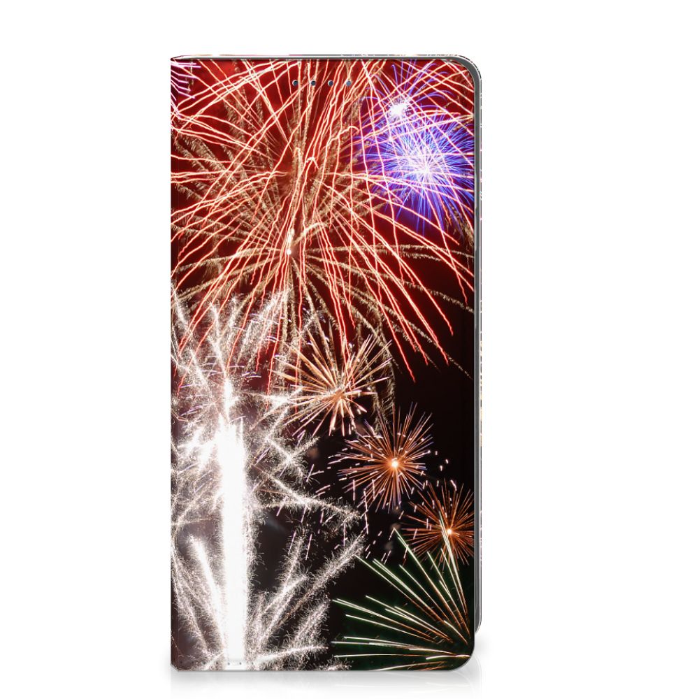 Samsung Galaxy S25 Hippe Standcase Vuurwerk siervuurwerk kleur kleurrijk aanzicht