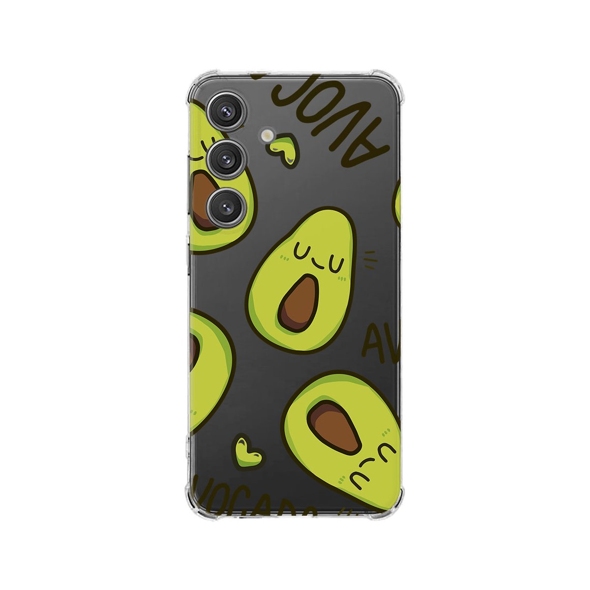 Samsung Galaxy S25 Hoesje Avocado Singing TPU Antishock achterzijde schokbestendig ontwerp