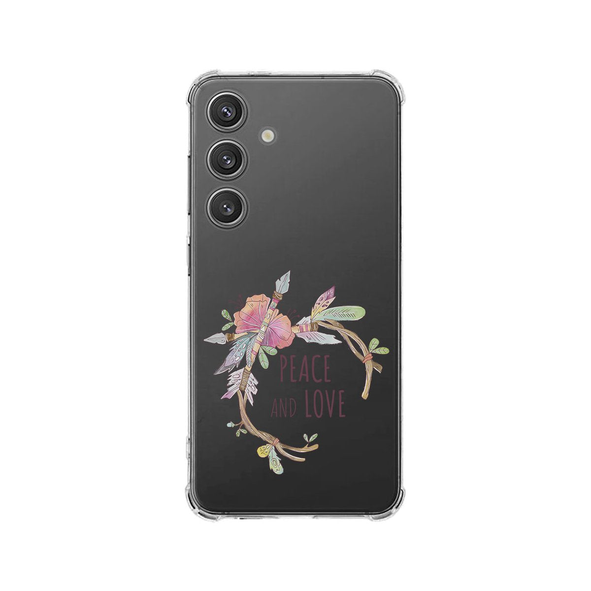 Samsung Galaxy S25 Hoesje - Boho Text TPU Antishock achterkant ontwerp bloemen tekst