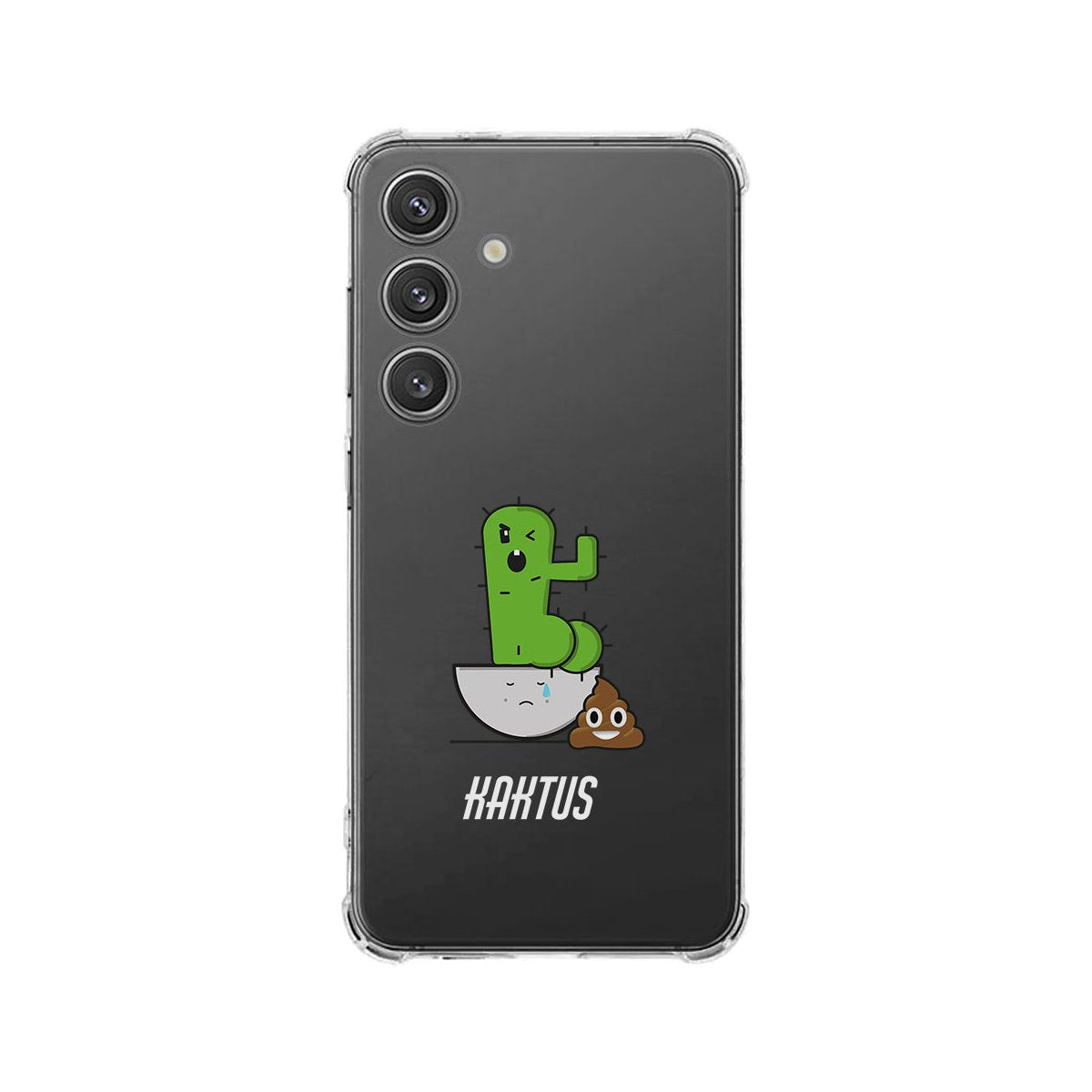 Samsung Galaxy S25 Hoesje - Cactus Poo TPU Antishock cactus dessin achterkant transparant