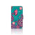 Samsung Galaxy S25 Hoesje Cirkels en Vlinders bookstyle kleurrijk design zijaanzicht