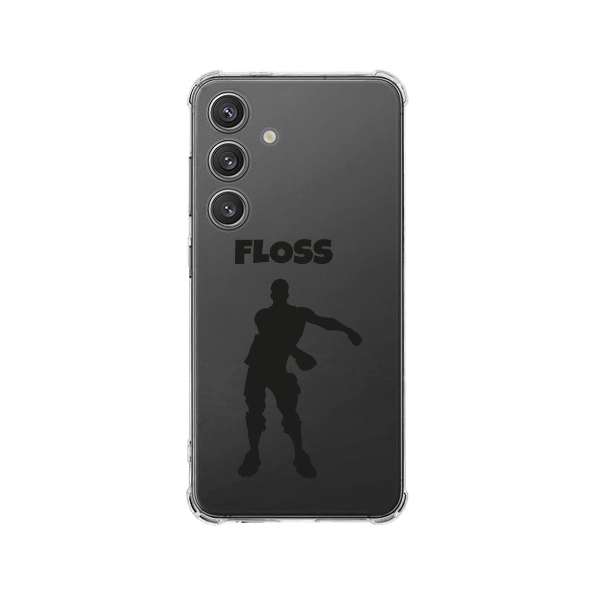 Samsung Galaxy S25 Hoesje - Floss TPU Antishock Floss hoesje zwart achterkant