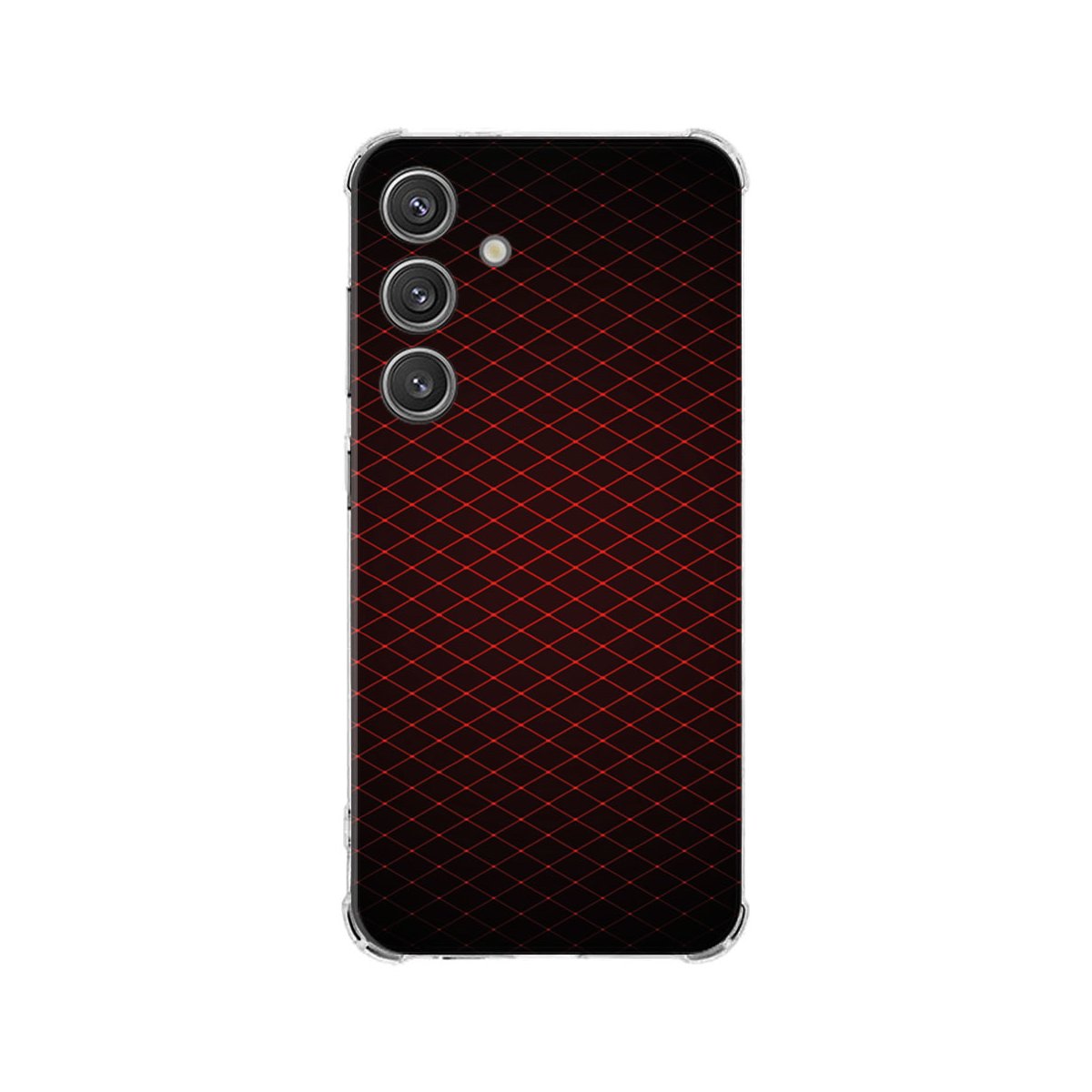 Samsung Galaxy S25 Hoesje Geruit Rood TPU Antishock achterkant design