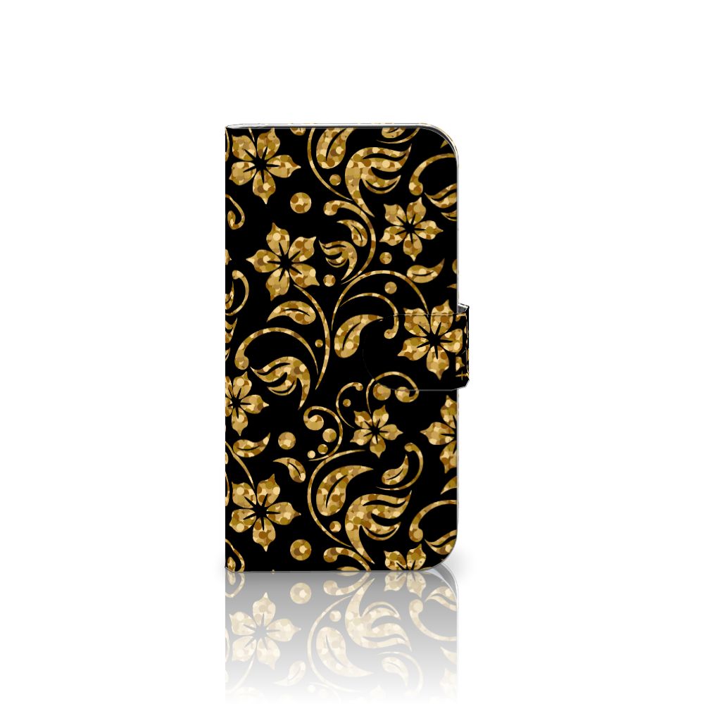 Samsung Galaxy S25 Hoesje Gouden Bloemen bloemen design voorkant