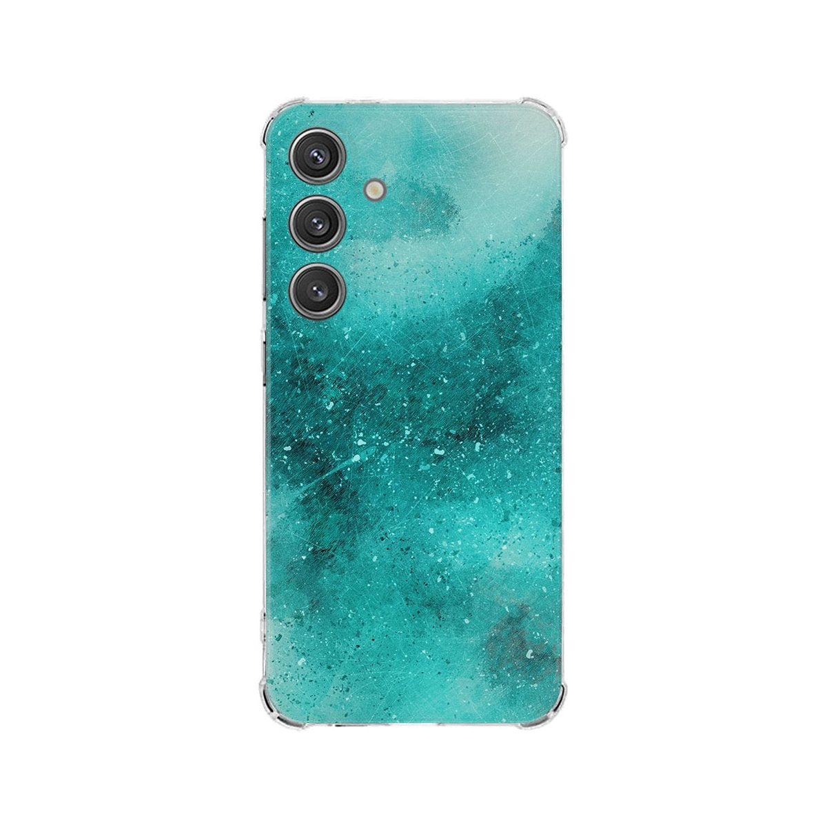 Samsung Galaxy S25 Hoesje Painting Blue TPU Antishock achterkant