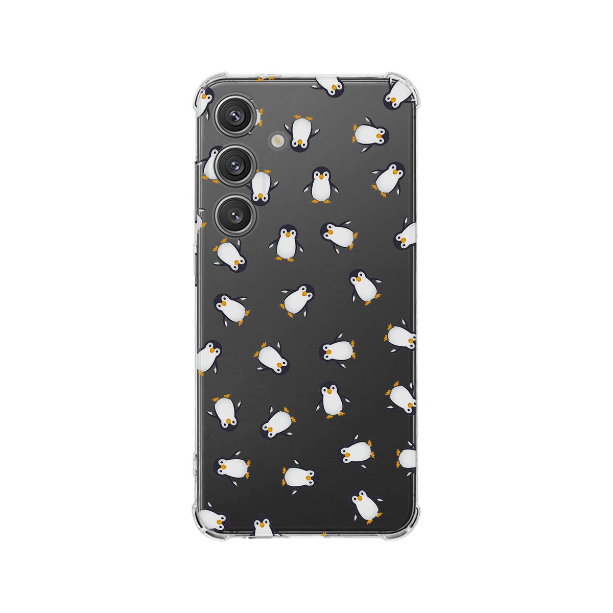 Samsung Galaxy S25 Hoesje - Pinguïn TPU Antishock pinguïn design achterkant