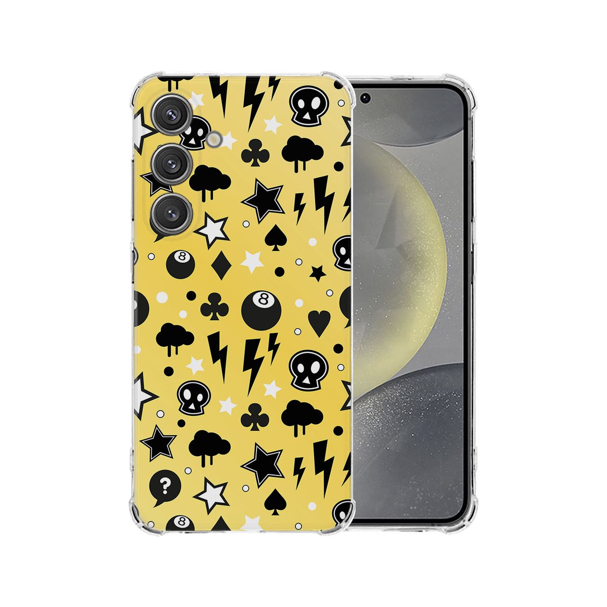 Samsung Galaxy S25 Hoesje Punk Yellow TPU Antishock achterkant design