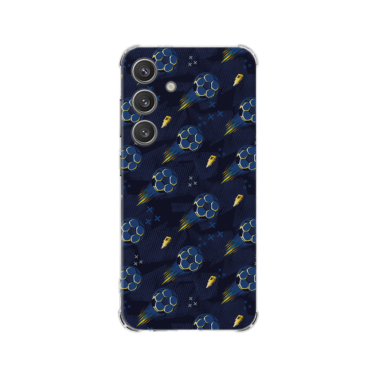 Samsung Galaxy S25 Hoesje - Voetbal TPU Antishock voetbal design achterkant