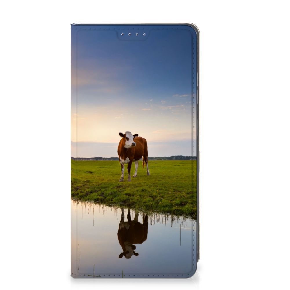 Samsung Galaxy S25 Hoesje maken Koe hoesje koe ondergang zon water