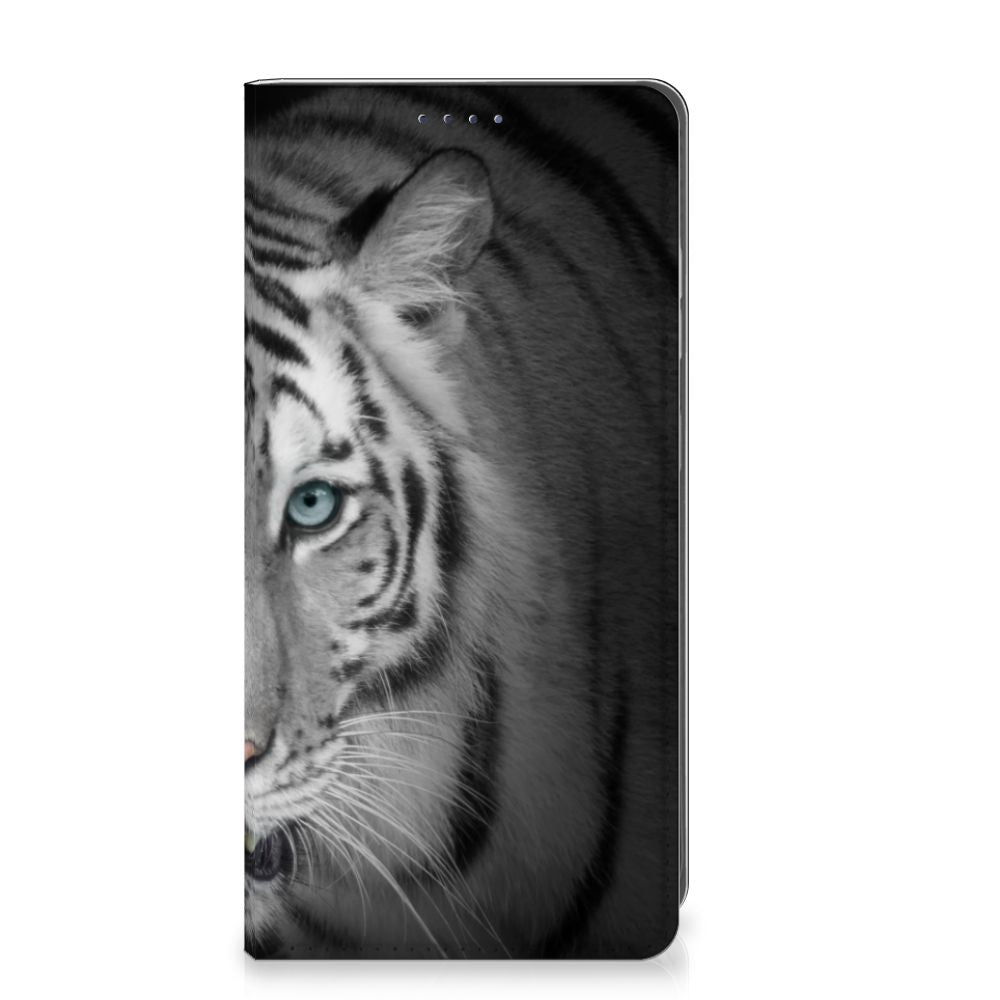 Samsung Galaxy S25 Hoesje maken Tijger hoesje witte tijger opdruk vooraanzicht