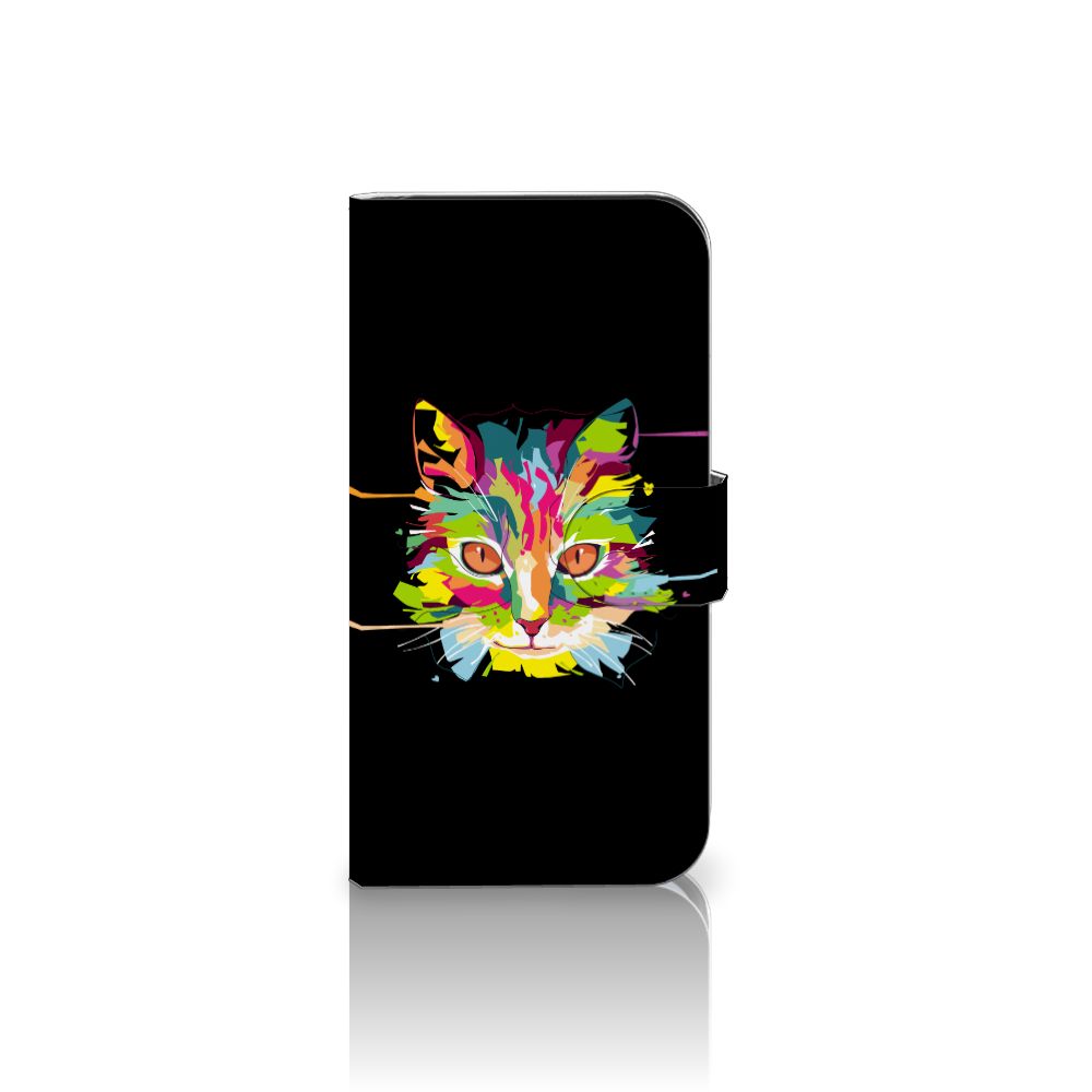 Samsung Galaxy S25 Leuk Hoesje Cat Color kat kleurrijk ontwerp voorkant