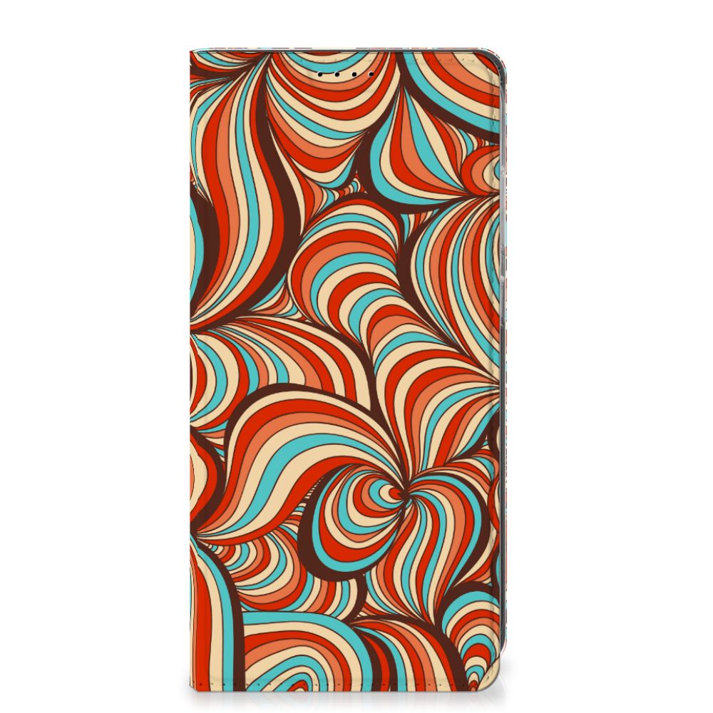 Samsung Galaxy S25 Plus Bookcase Retro design kleurrijk aanzicht