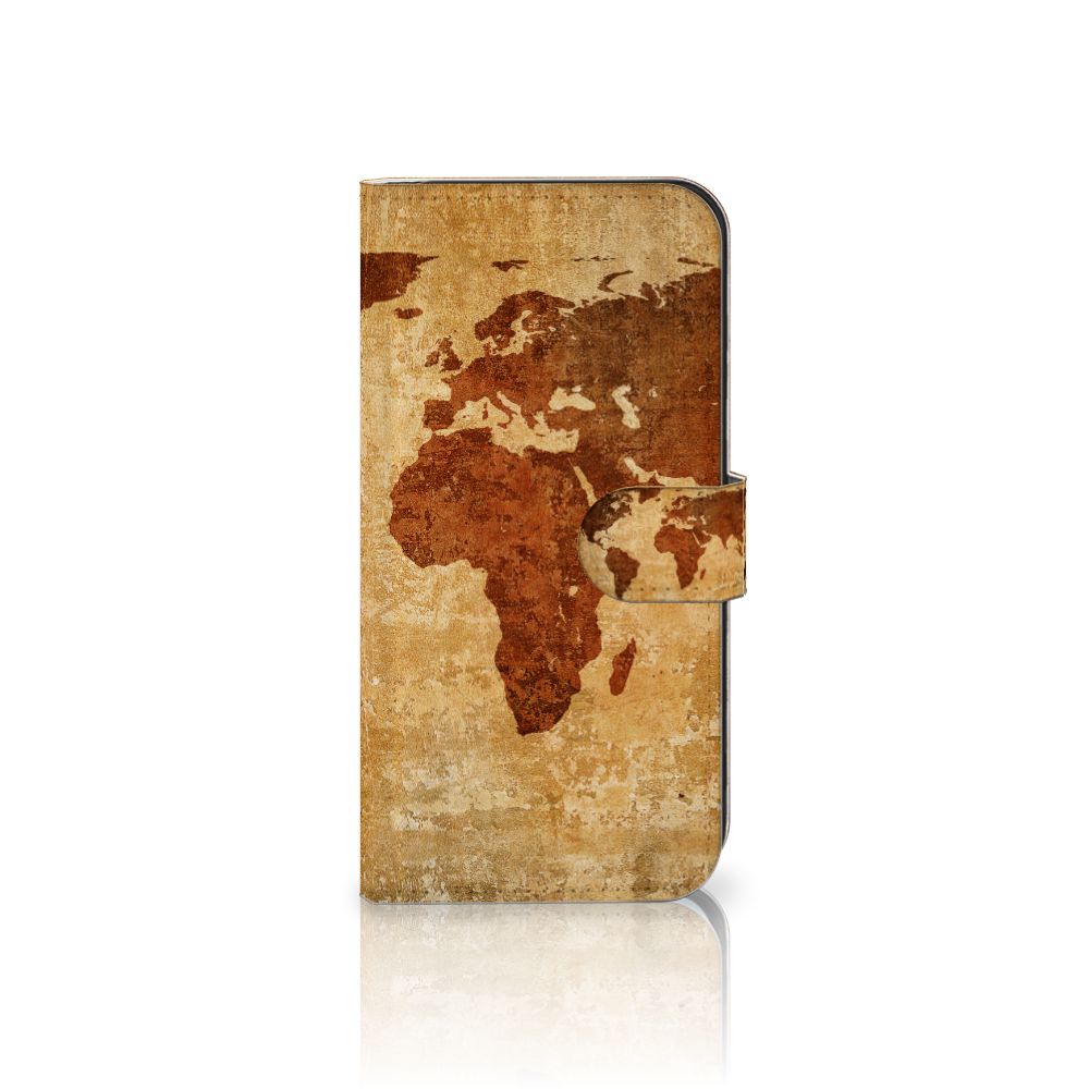 Samsung Galaxy S25 Plus Flip Cover Wereldkaart ontwerp wereldkaart aanzicht