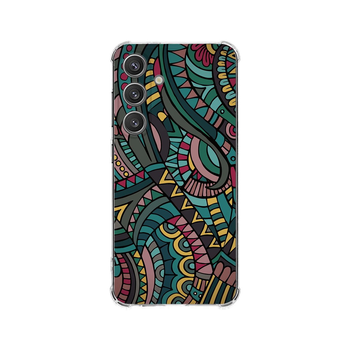 Samsung Galaxy S25 Plus Hoesje - Aztec TPU Antishock design Aztec achterkant