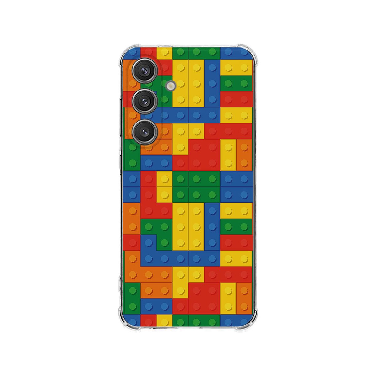 Samsung Galaxy S25 Plus Hoesje Blokken TPU Antishock blokken kleur ontwerp achterkant