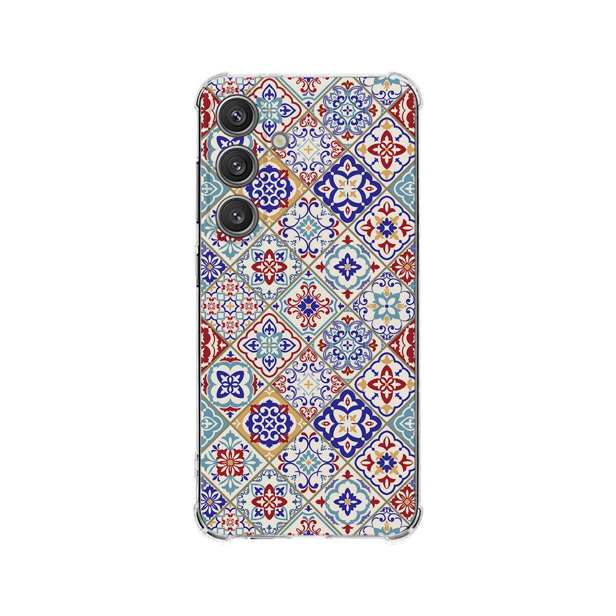 Samsung Galaxy S25 Plus Hoesje Tiles Color TPU Antishock achterkant kleurrijk patroon