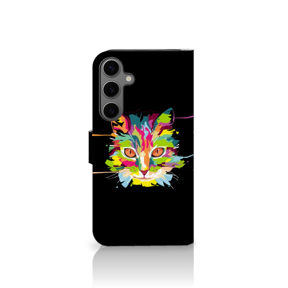 Samsung Galaxy S25 Plus Leuk Hoesje Cat Color kat kleur ontwerp voorkant