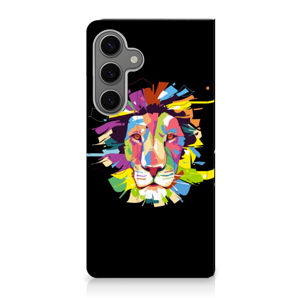 Samsung Galaxy S25 Plus Magnet Case Lion Color design voorkant kleurvol