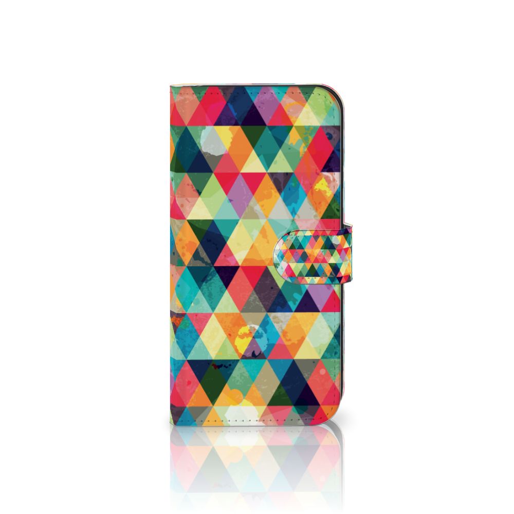 Samsung Galaxy S25 Plus Telefoon Hoesje Geruit ruitjes boek case voorkant kleur