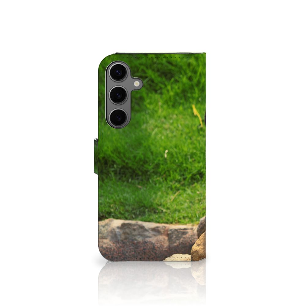 Samsung Galaxy S25 Plus Telefoonhoesje met Pasjes Panda telefoonhoesje panda design zijaanzicht