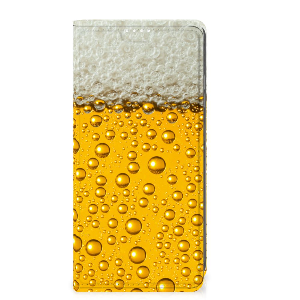 Samsung Galaxy S25 Smart Cover Lovely Flowers bier schuim druppels bovenkant