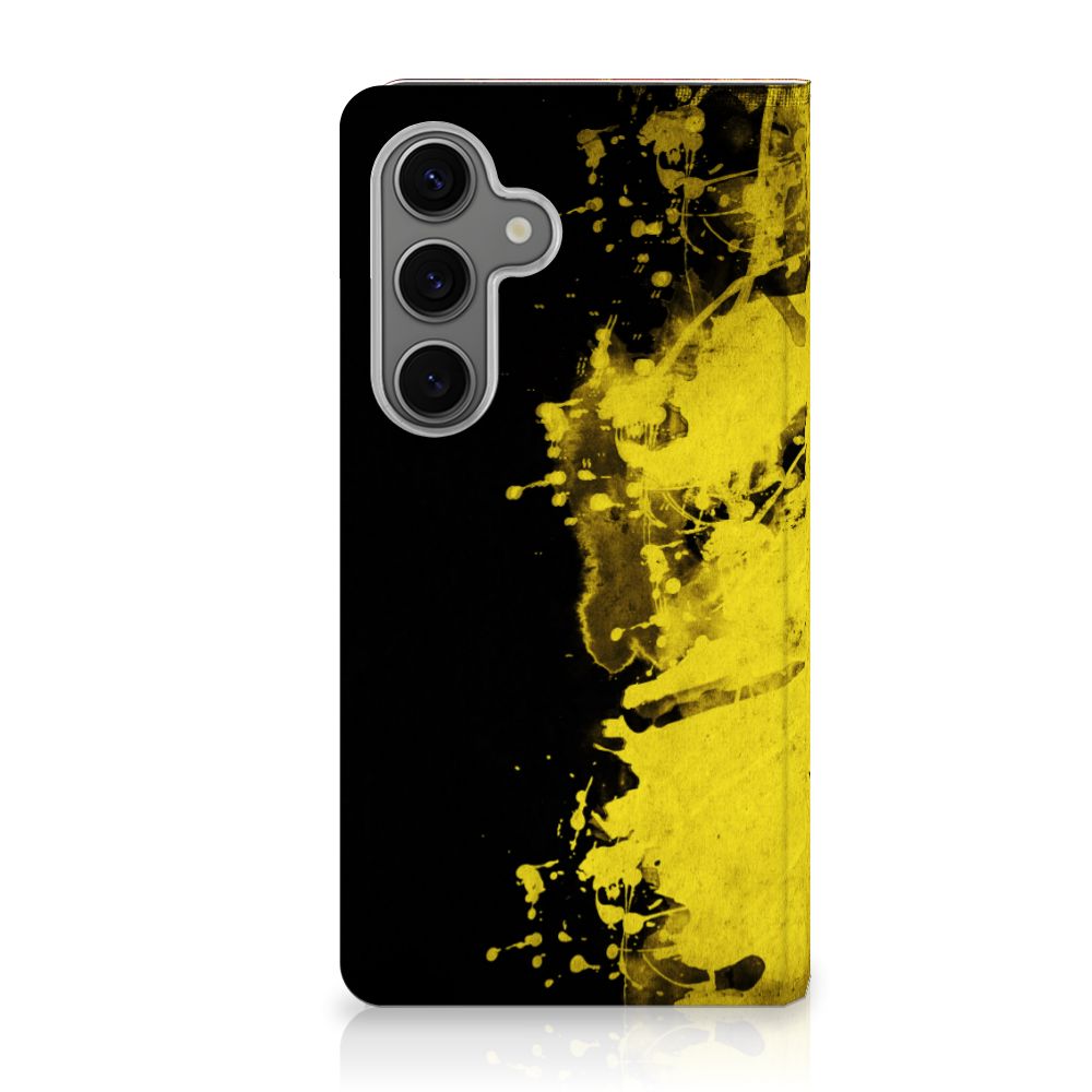 Samsung Galaxy S25 Standcase België design geel zwart aanzicht