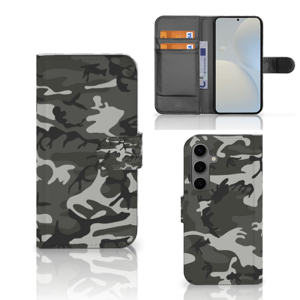 Samsung Galaxy S25 Telefoon Hoesje Army Light telefoonhoesje camouflage design voorzijde en binnenzijde