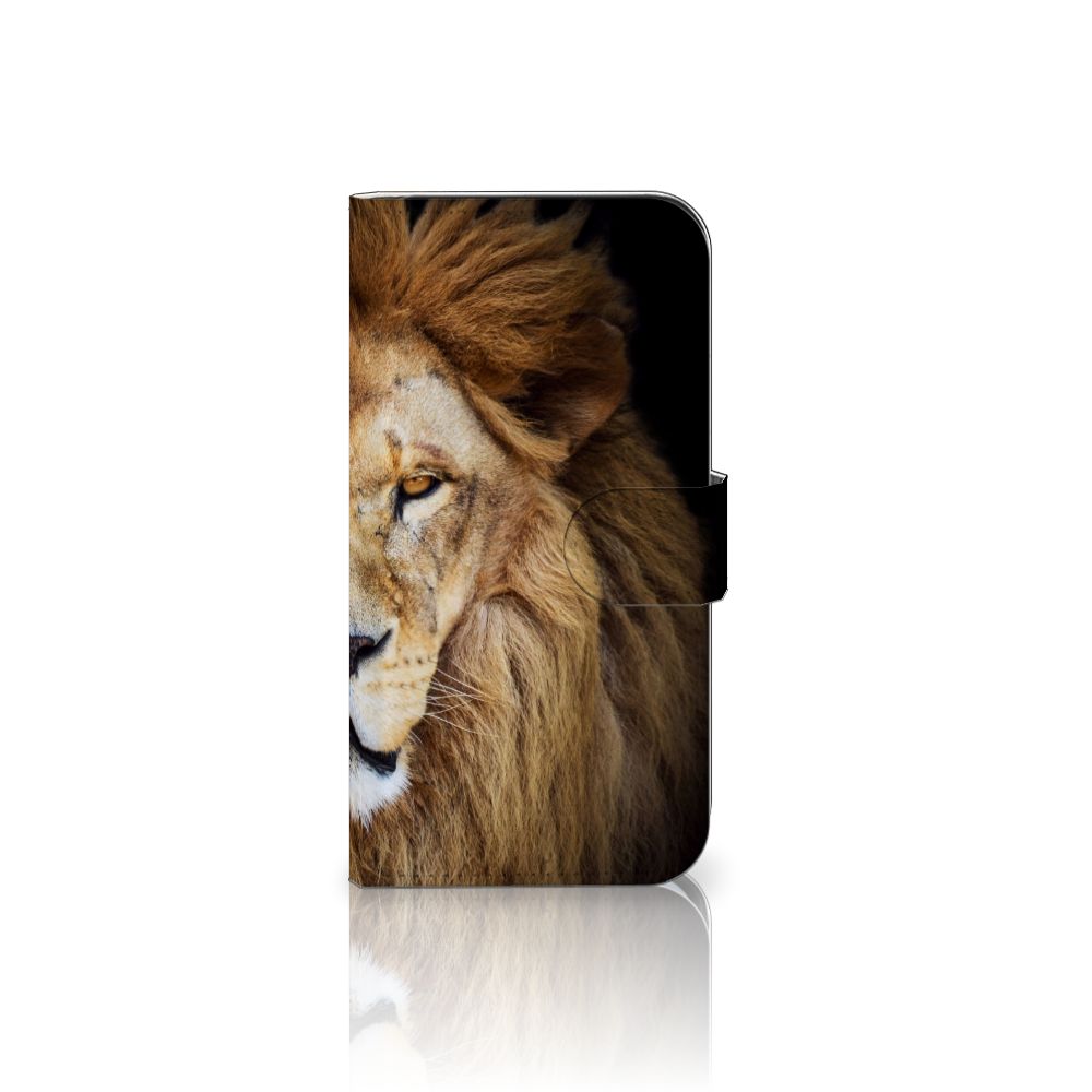Samsung Galaxy S25 Telefoonhoesje met Pasjes Leeuw design leeuw voorkant