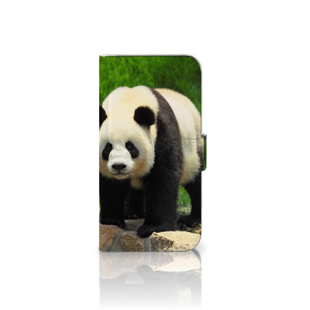 Samsung Galaxy S25 Telefoonhoesje met Pasjes Panda panda design voorkant