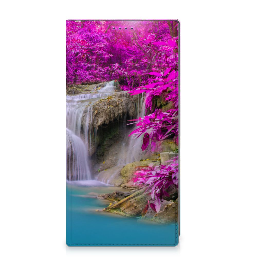 Samsung Galaxy S25 Ultra Book Cover Waterval waterval bloemen vooraanzicht