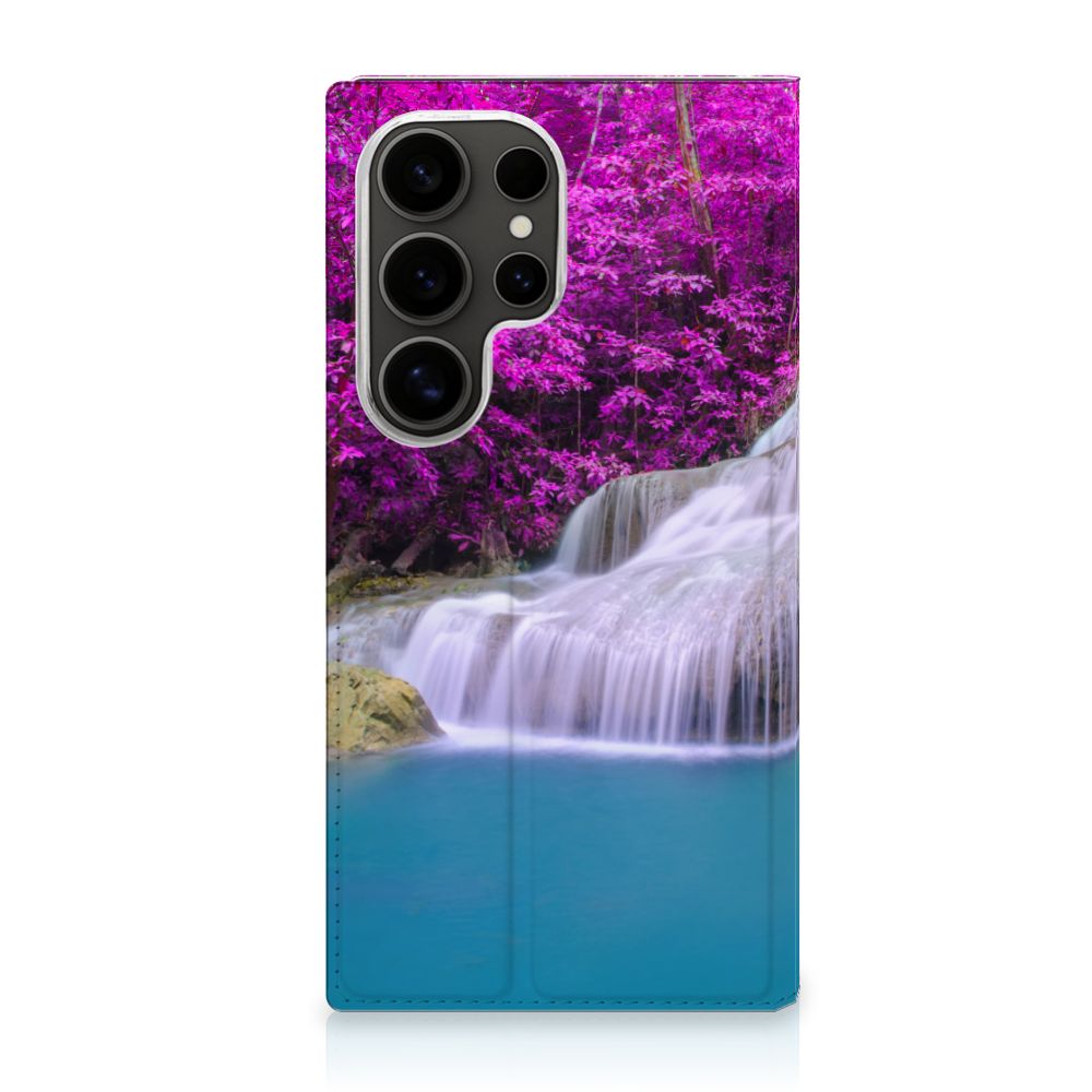 Samsung Galaxy S25 Ultra Book Cover Waterval boek hoes waterval design voorkant
