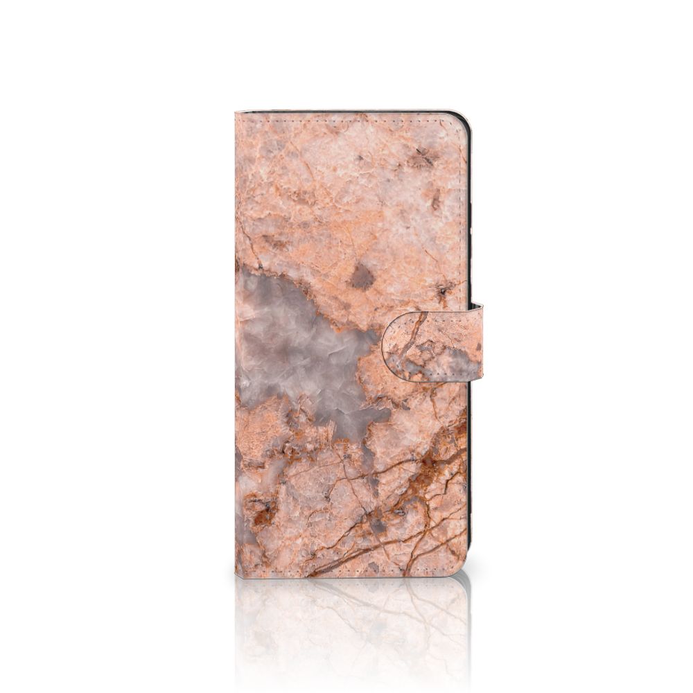 Samsung Galaxy S25 Ultra Bookcase Marmer Oranje bookcase marmer oranje voorkant