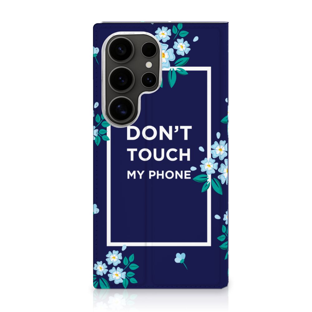 Samsung Galaxy S25 Ultra Design Case Flowers Blue DTMP voorkant