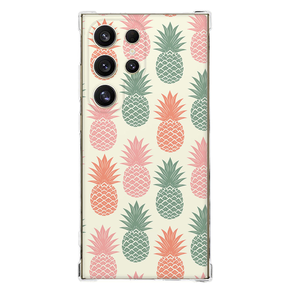 Samsung Galaxy S25 Ultra Hoesje Ananas TPU Antishock ananas fruitprint ontwerp achterkant